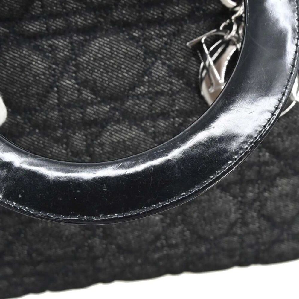 Christian Dior Vintage Lady Dior Cannage Quilt Denim Black Denim_Jeans Handbag - Picture 7 of 15